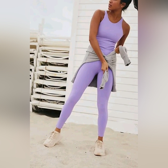 FP Movement by Free People Pants - Free People Never Better High Neck Onesie In Lavender Size Small